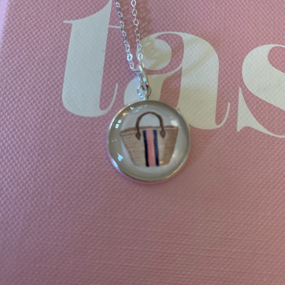 Sterling silver necklace and beach bag pendant
